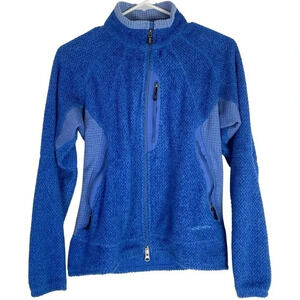 Patagonia Regulator Full Zip Jacket Womens Small Blue Sherpa Mockneck Gorpcore